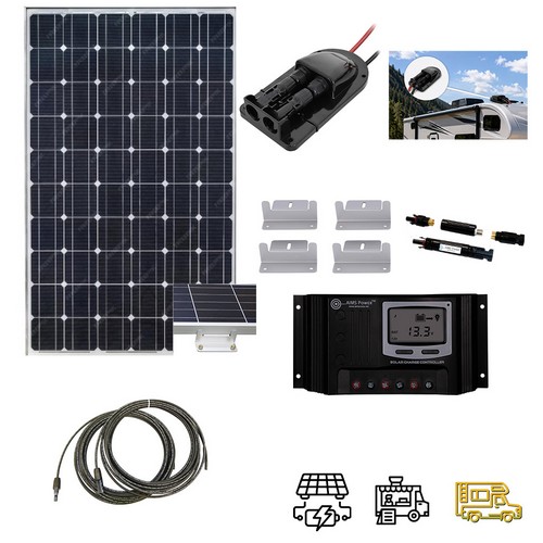 (image for) Aims Power, FCWSPIDER, Solar Base Kit 190 Watt Solar Charging for RVs, Mobile Setups, or Small Off-Grid Systems